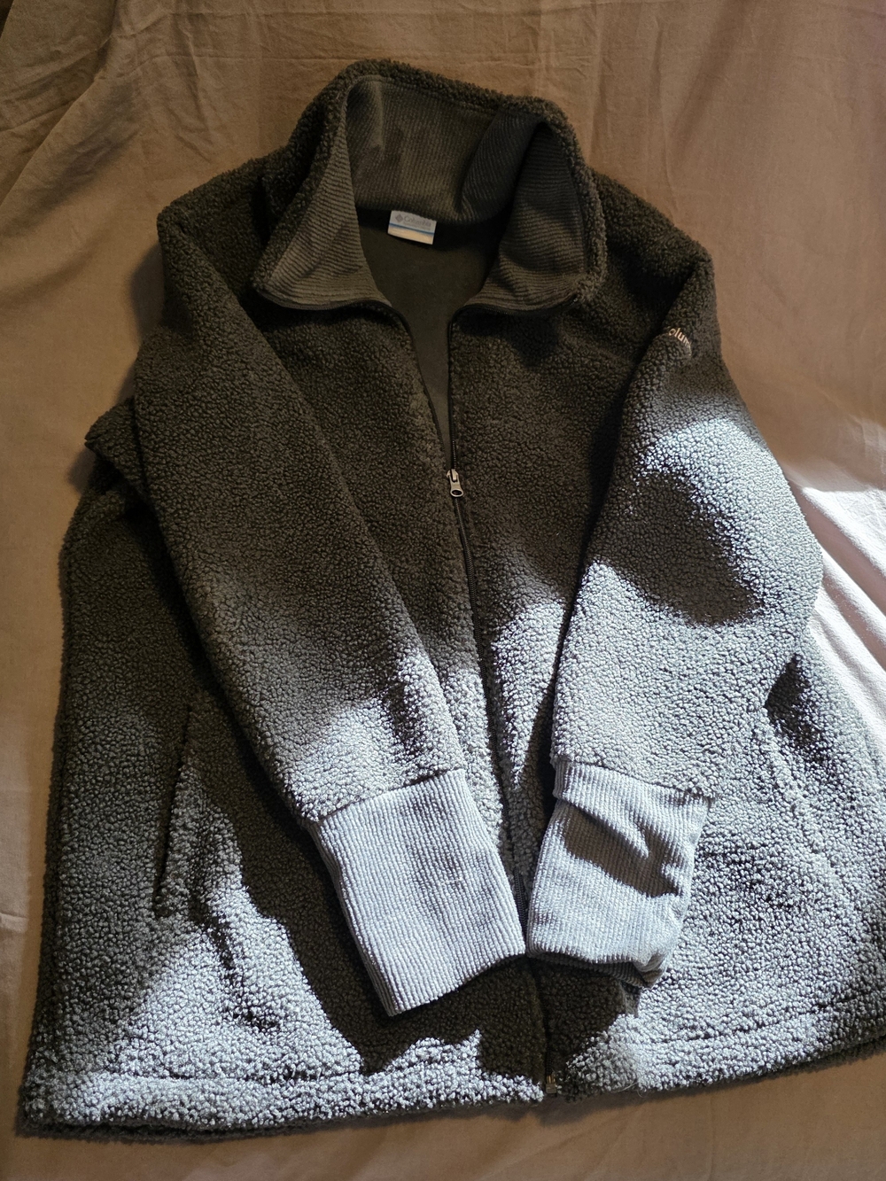 Columbia Green Sherpa Full-Zip Jacket Like New
